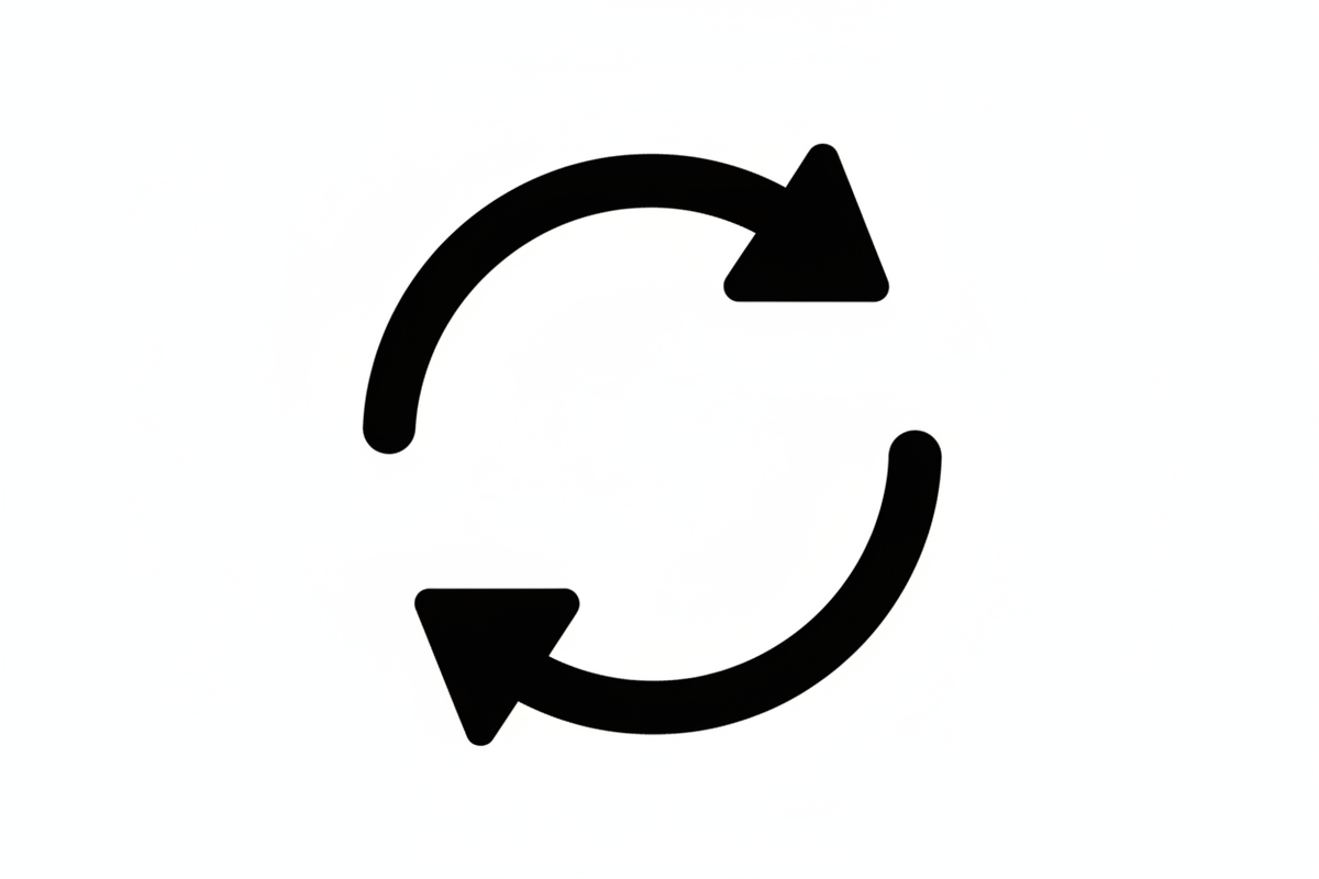 2 arrows moving around in a circle